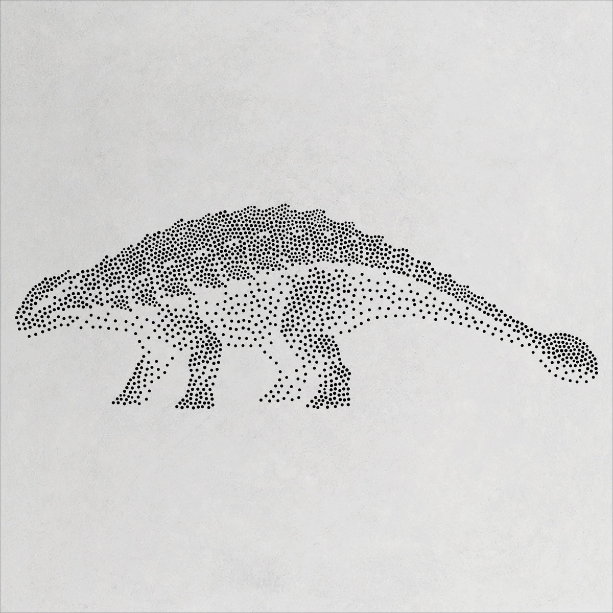 Ankylosaurus Dinosaur Stencil | Realistic Mylar Stipple Wall Art, Crafts (Large - 300mm / 12" approx)