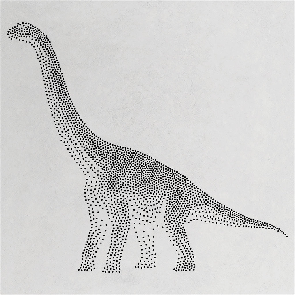 Brachiosaurus Dinosaur Stencil | Realistic Mylar Stipple Wall Art, Crafts (Large - 300mm / 12" approx)