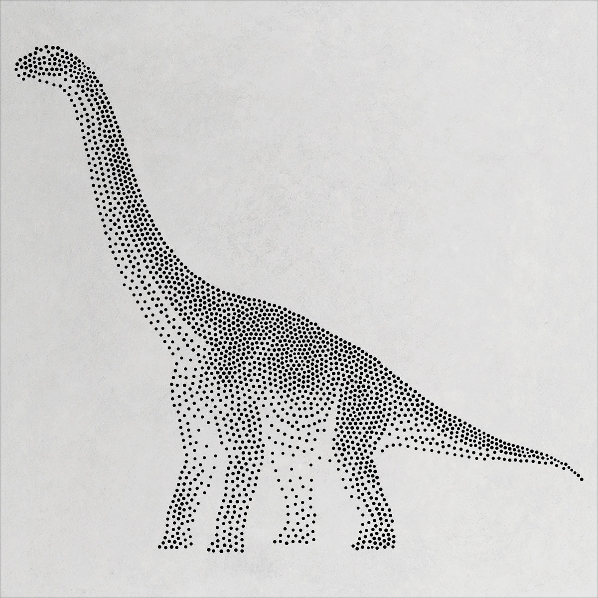 Brachiosaurus Dinosaur Stencil | Realistic Mylar Stipple Wall Art, Crafts (Large - 300mm / 12" approx)