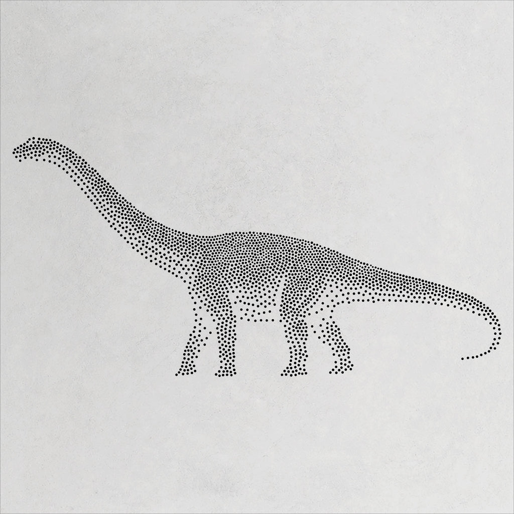 Diplodocus Dinosaur Stencil | Realistic Mylar Stipple Wall Art, Crafts (Large - 300mm / 12" approx)