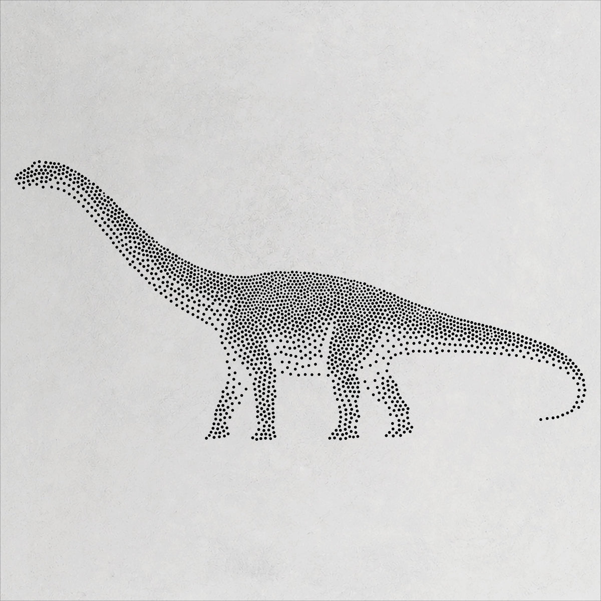 Diplodocus Dinosaur Stencil | Realistic Mylar Stipple Wall Art, Crafts (Large - 300mm / 12" approx)