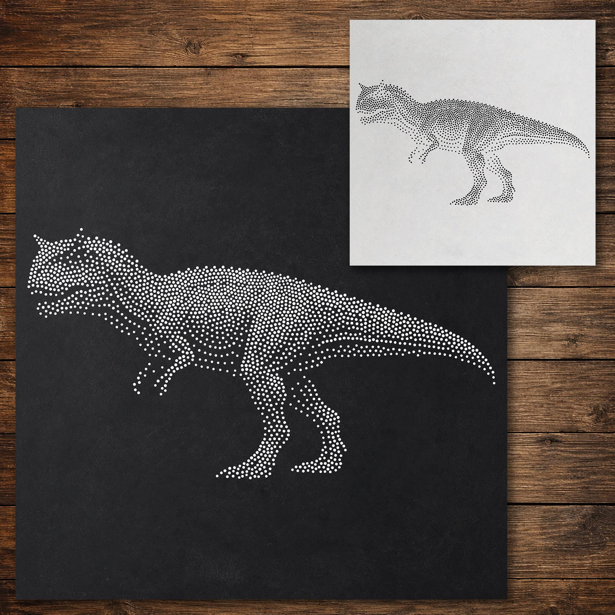 Carnotaurus Dinosaur Stencil reusable Mylar stencil, 300 x 300 mm