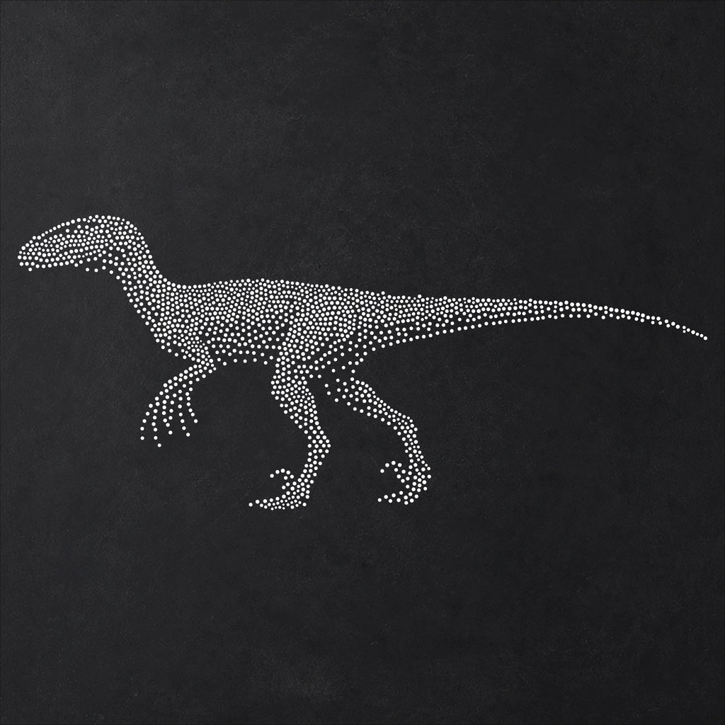 Deinonychus Dinosaur Stencil | Realistic Mylar Stipple Wall Art, Crafts (Large - 300mm / 12" approx)