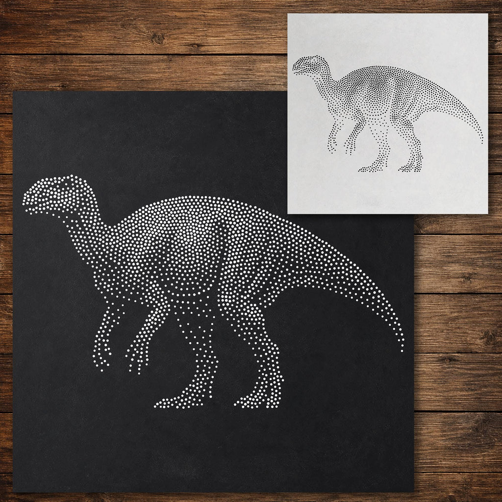 Iguanodon Dinosaur Stencil reusable Mylar stencil, 300 x 300 mm