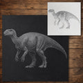 Iguanodon Dinosaur Stencil reusable Mylar stencil, 300 x 300 mm