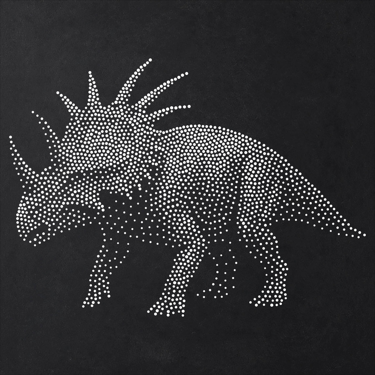 Styracosaurus Dinosaur Stencil | Realistic Mylar Stipple Wall Art, Crafts (Large - 300mm / 12" approx)