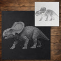 Protoceratops Dinosaur Stencil reusable Mylar stencil, 300 x 300 mm