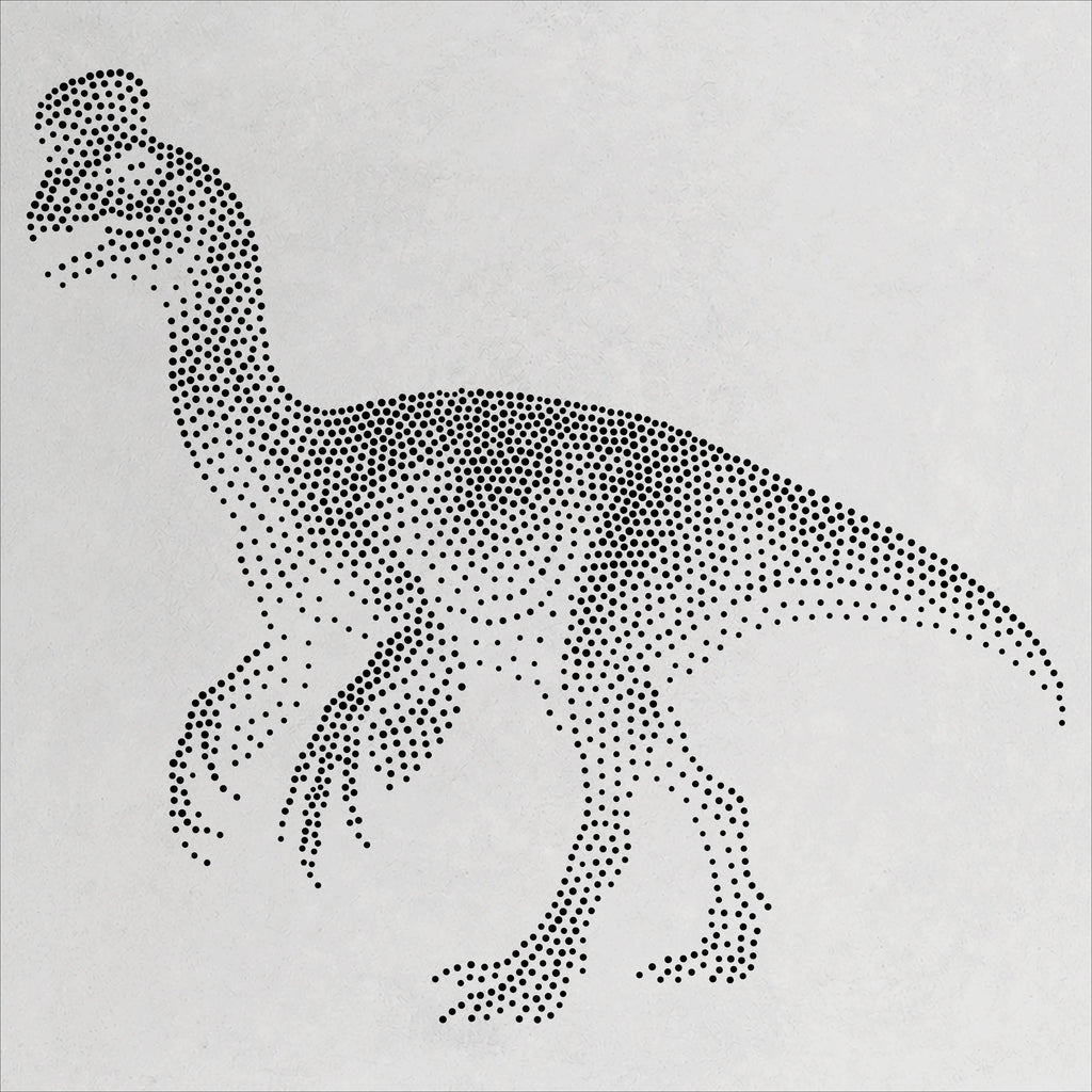 Oviraptor Dinosaur Stencil | Realistic Mylar Stipple Wall Art, Crafts (Large - 300mm / 12" approx)