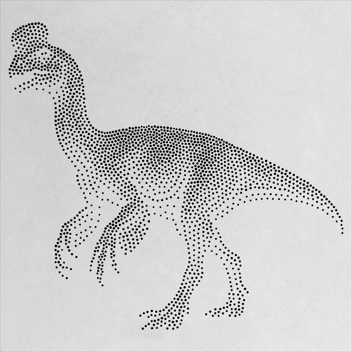 Oviraptor Dinosaur Stencil | Realistic Mylar Stipple Wall Art, Crafts (Large - 300mm / 12" approx)