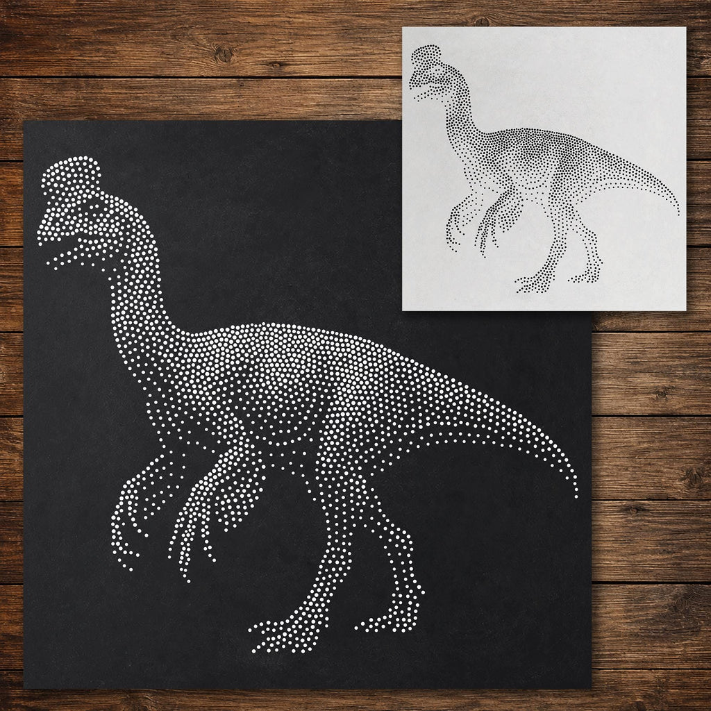 Oviraptor Dinosaur Stencil reusable Mylar stencil, 300 x 300 mm