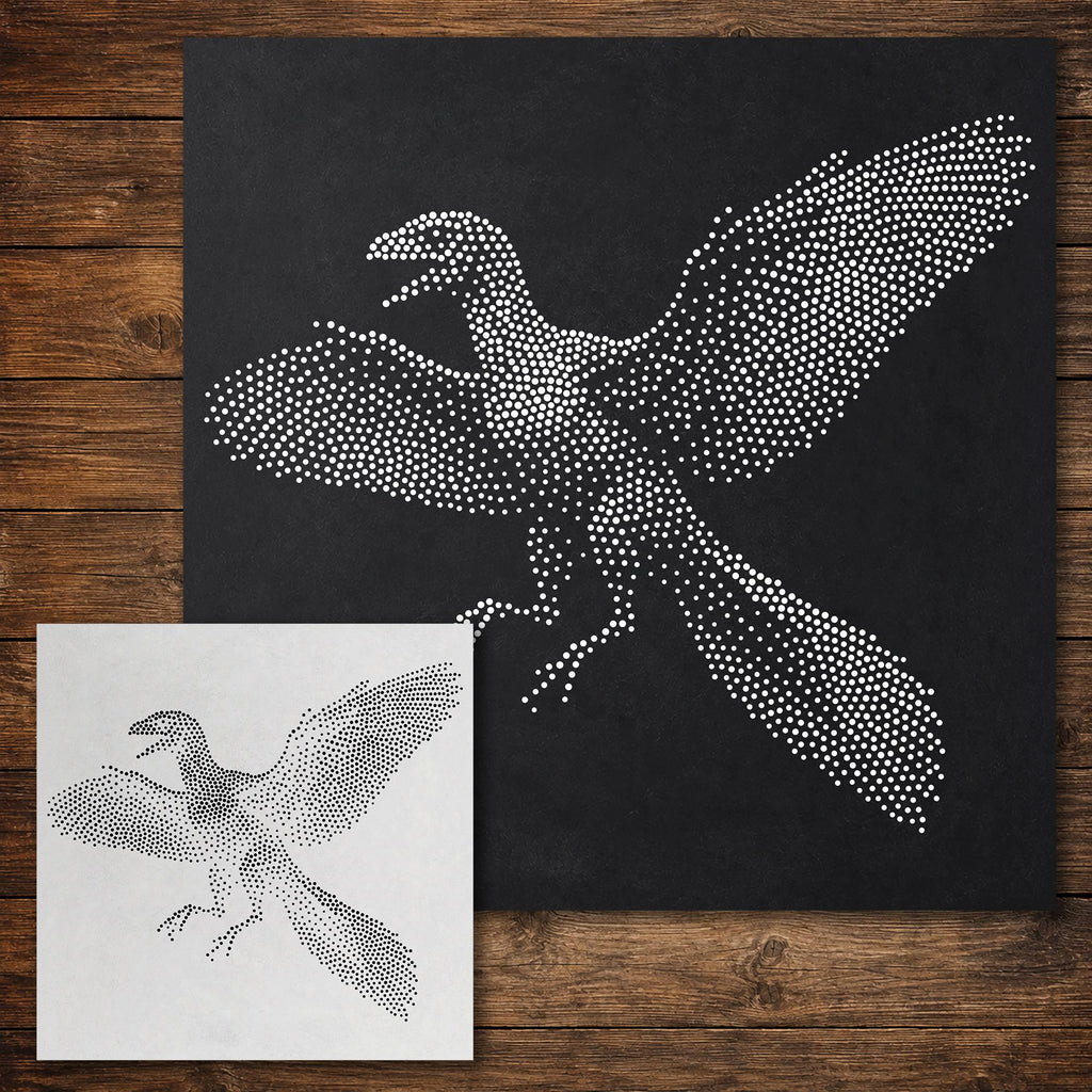 Archaeopteryx Dinosaur Stencil reusable Mylar stencil, 300 x 300 mm