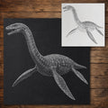 Plesiosaurus Dinosaur Stencil reusable Mylar stencil, 300 x 300 mm