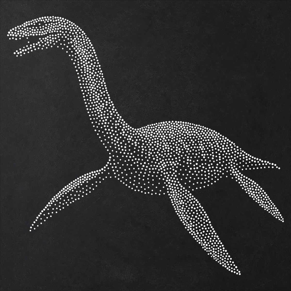Plesiosaurus Dinosaur Stencil | Realistic Mylar Stipple Wall Art, Crafts (Large - 300mm / 12" approx)