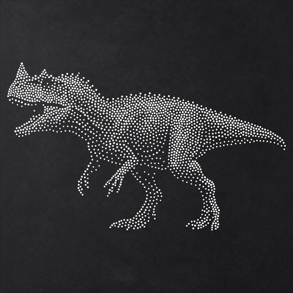 Ceratosaurus Dinosaur Stencil | Realistic Mylar Stipple Wall Art, Crafts (Large - 300mm / 12" approx)