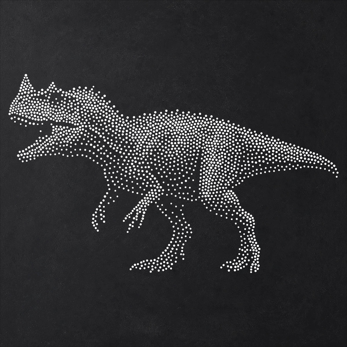 Ceratosaurus Dinosaur Stencil | Realistic Mylar Stipple Wall Art, Crafts (Large - 300mm / 12" approx)