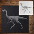 Gallimimus Dinosaur Stencil reusable Mylar stencil, 300 x 300 mm