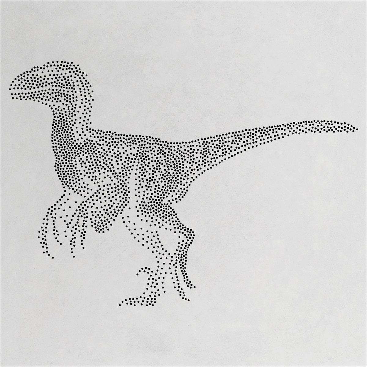 Utahraptor Dinosaur Stencil | Realistic Mylar Stipple Wall Art, Crafts (Large - 300mm / 12" approx)