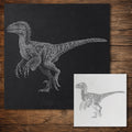 Utahraptor Dinosaur Stencil reusable Mylar stencil, 300 x 300 mm