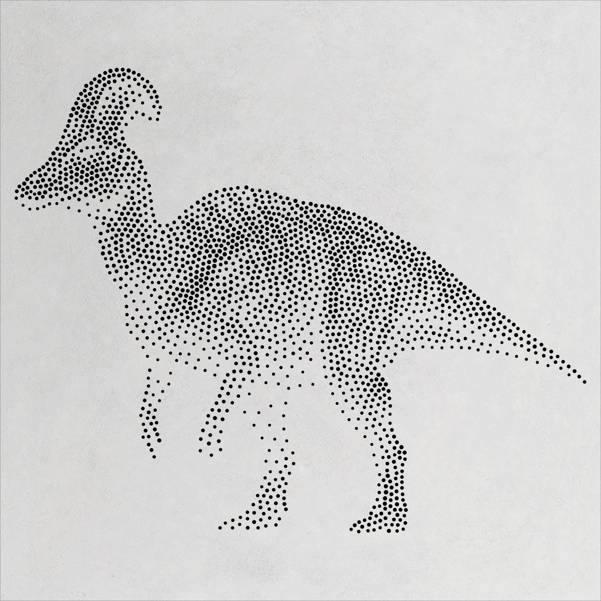 Corythosaurus Dinosaur Stencil | Realistic Mylar Stipple Wall Art, Crafts (Large - 300mm / 12" approx)