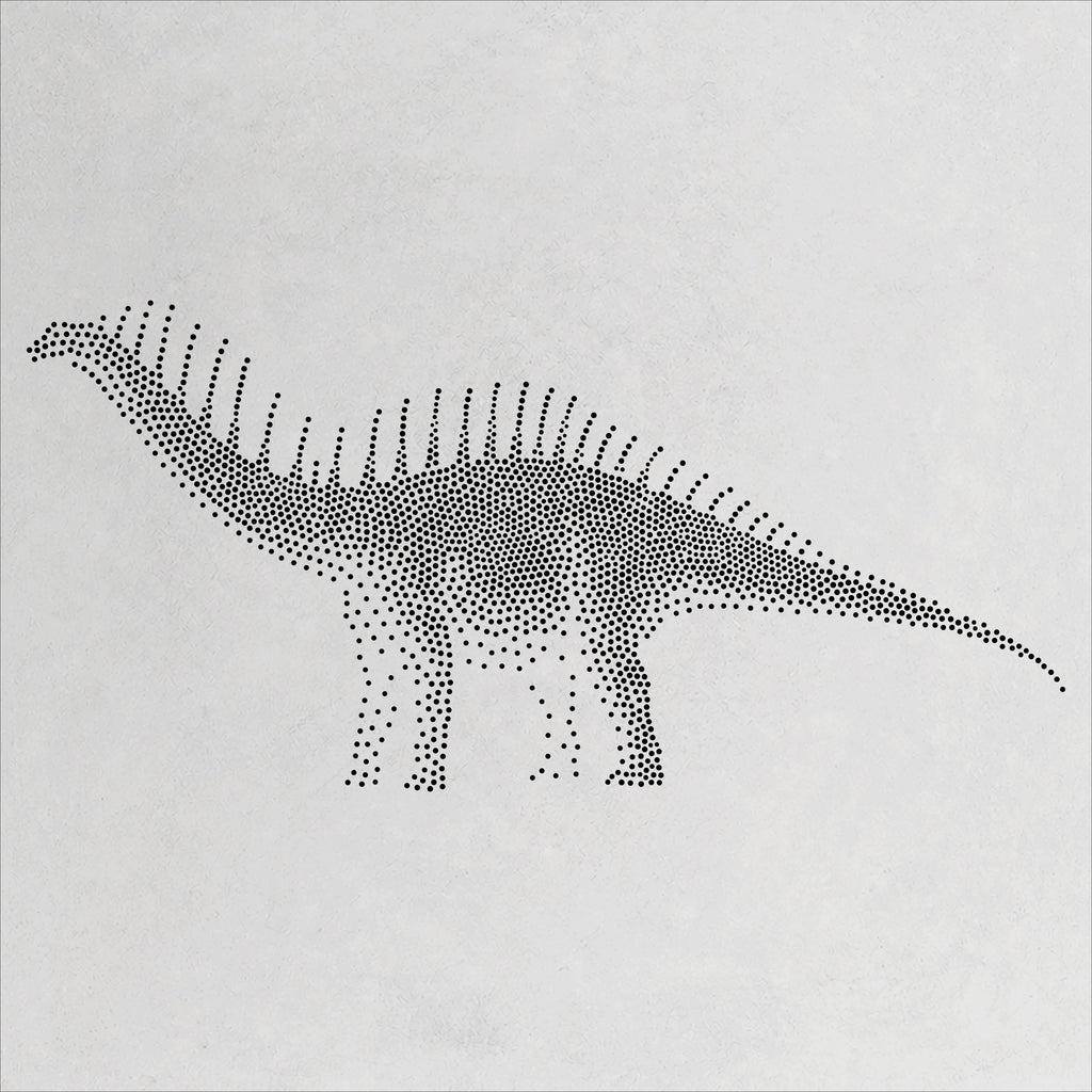 Amargasaurus Dinosaur Stencil | Realistic Mylar Stipple Wall Art, Crafts (Large - 300mm / 12" approx)