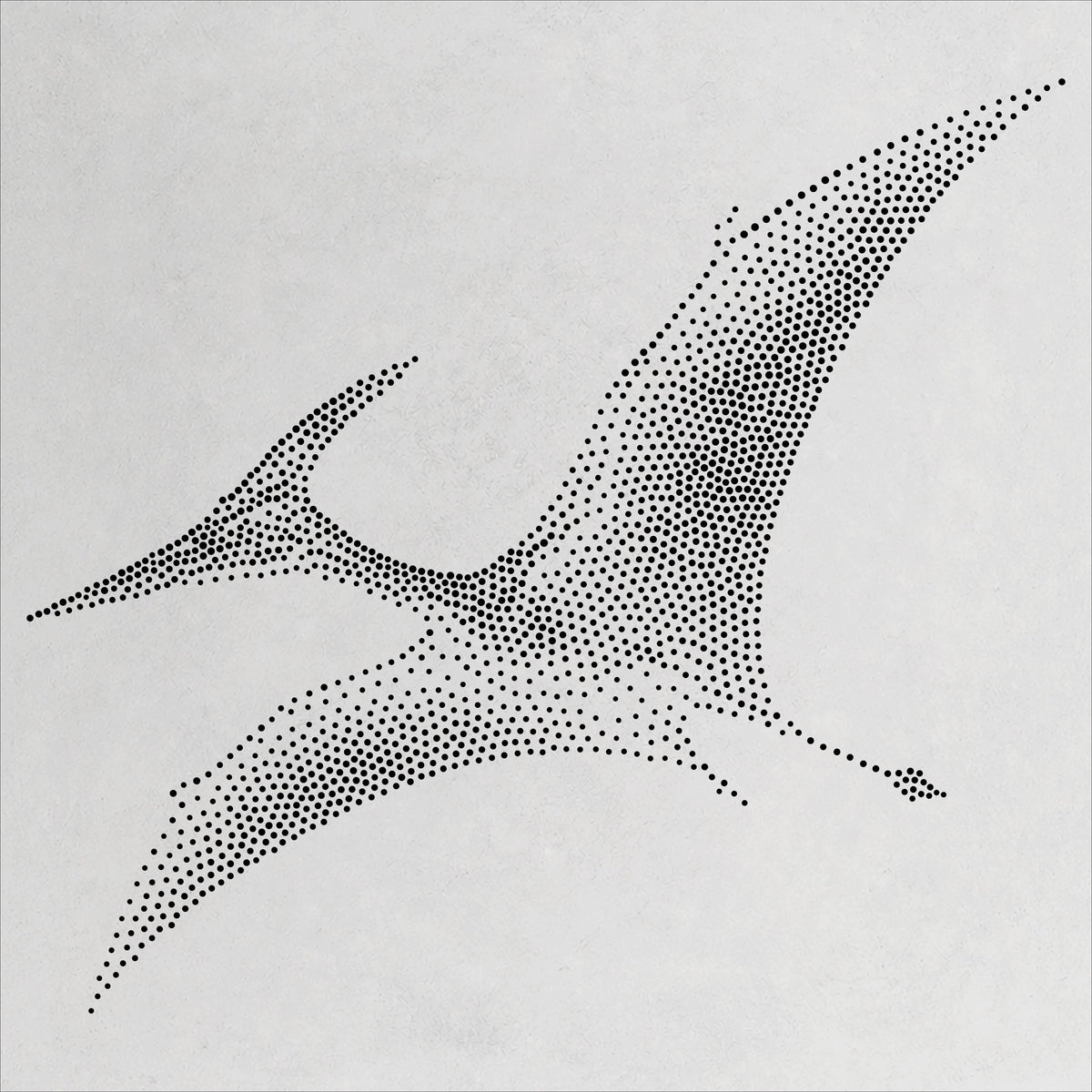 Pteranodon Pterosaur Stencil | Realistic Mylar Stipple Wall Art, Crafts (Large - 300mm / 12" approx)