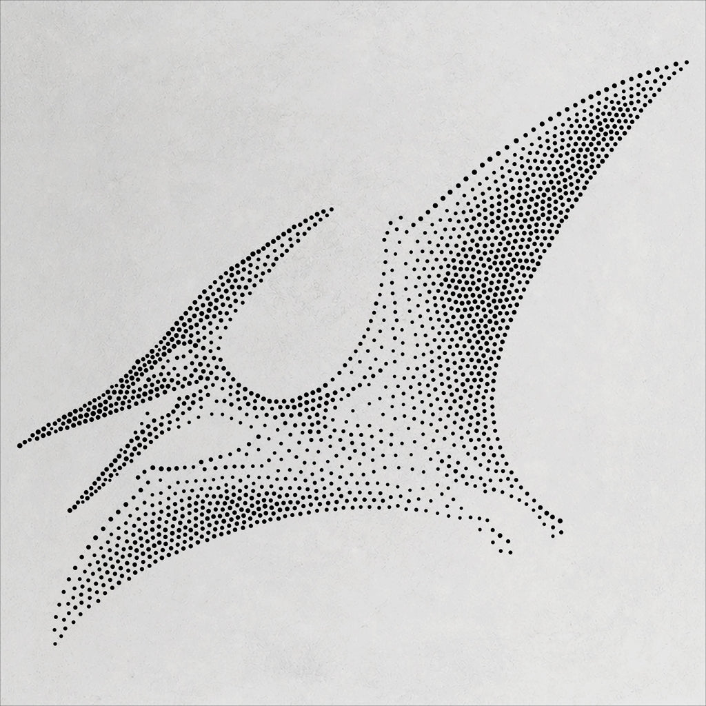 Pterodactyl Pterosaur Stencil | Realistic Mylar Stipple Wall Art, Crafts (Large - 300mm / 12" approx)