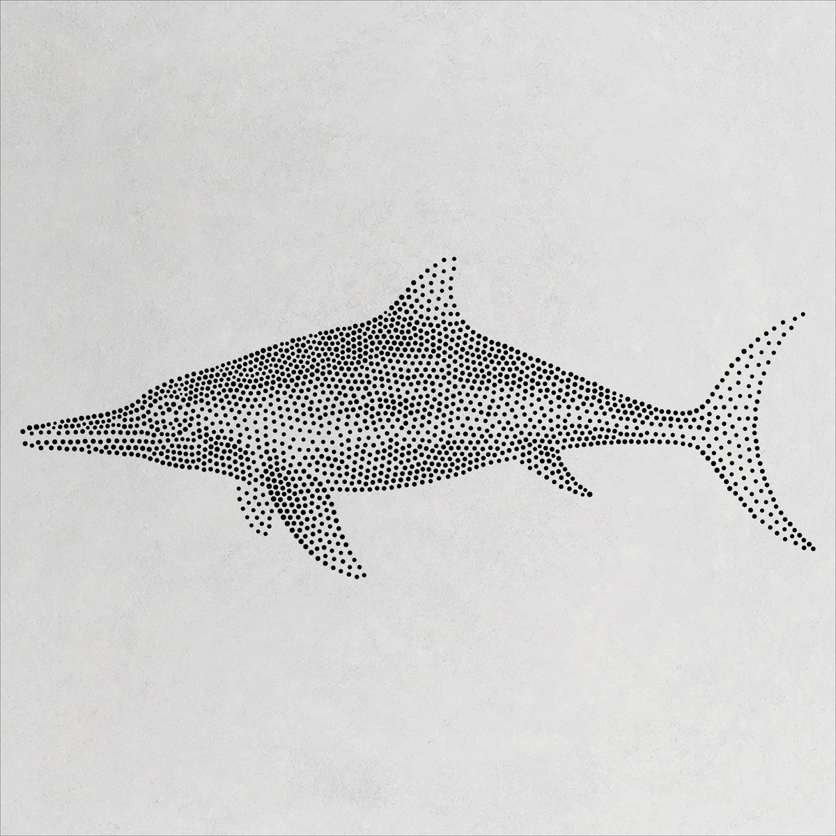 Ichthyosaurus Reptile Stencil | Realistic Mylar Stipple Wall Art, Crafts (Large - 300mm / 12" approx)