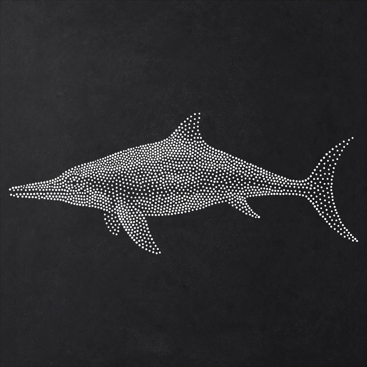 Ichthyosaurus Reptile Stencil | Realistic Mylar Stipple Wall Art, Crafts (Large - 300mm / 12" approx)