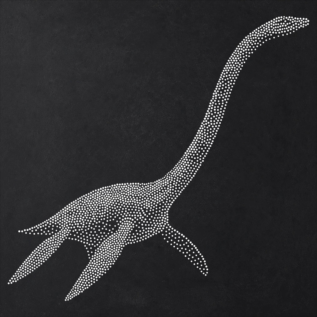 Elasmosaurus Plesiosauria Stencil | Realistic Mylar Stipple Wall Art, Crafts (Large - 300mm / 12" approx)