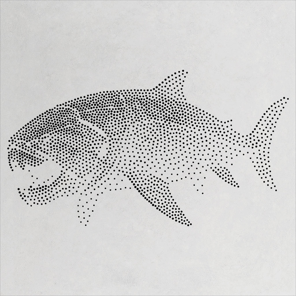 Dunkleosteus Placoderm Stencil | Realistic Mylar Stipple Wall Art, Crafts (Large - 300mm / 12" approx)