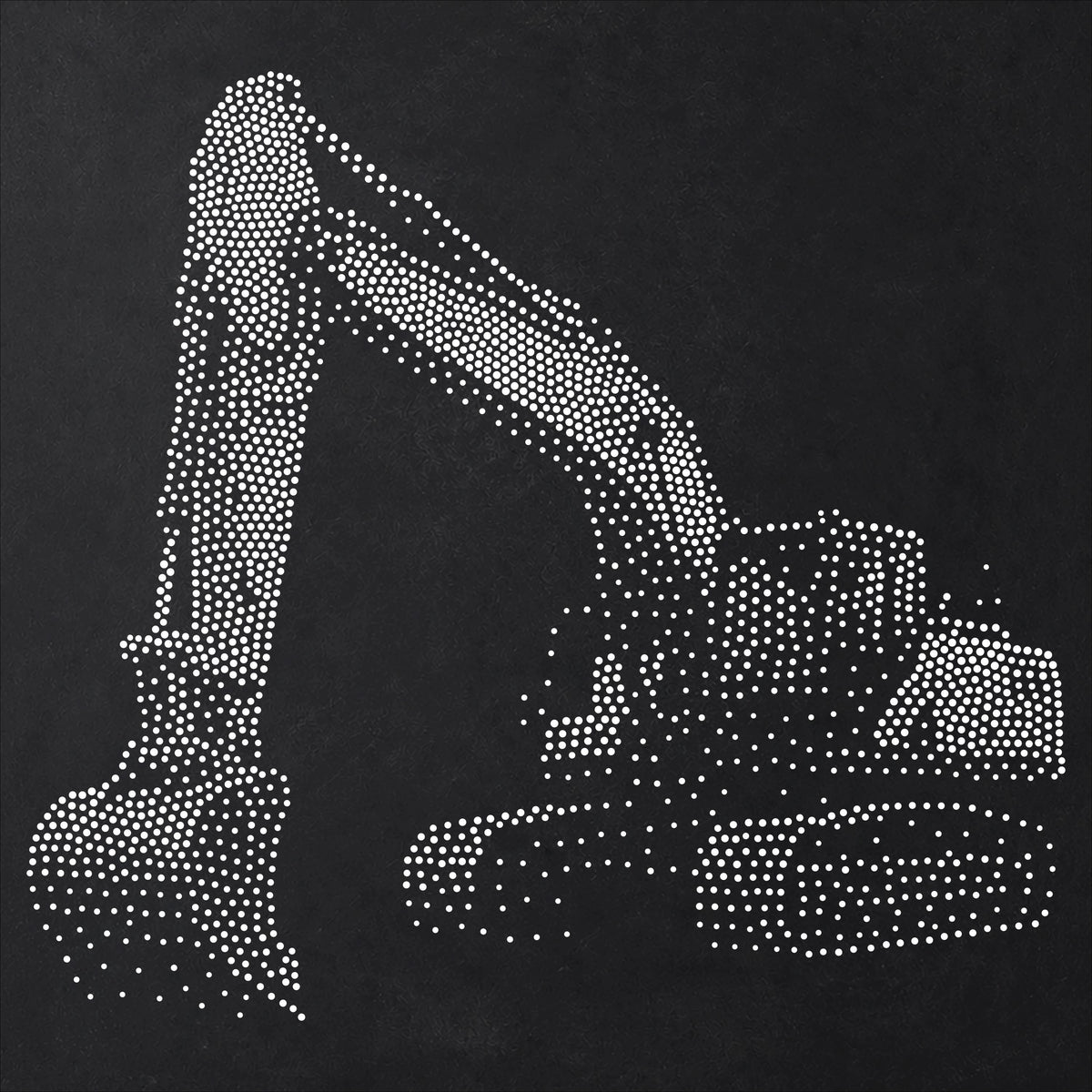 Excavator Digger Stencil | Realistic Mylar Stipple Wall Art, Crafts (Large - 300mm / 12" approx)