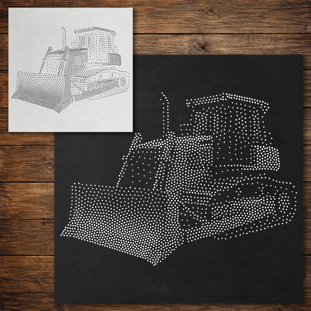 Bulldozer Stencil reusable Mylar stencil, 300 x 300 mm
