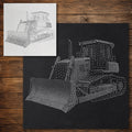 Bulldozer Stencil reusable Mylar stencil, 300 x 300 mm