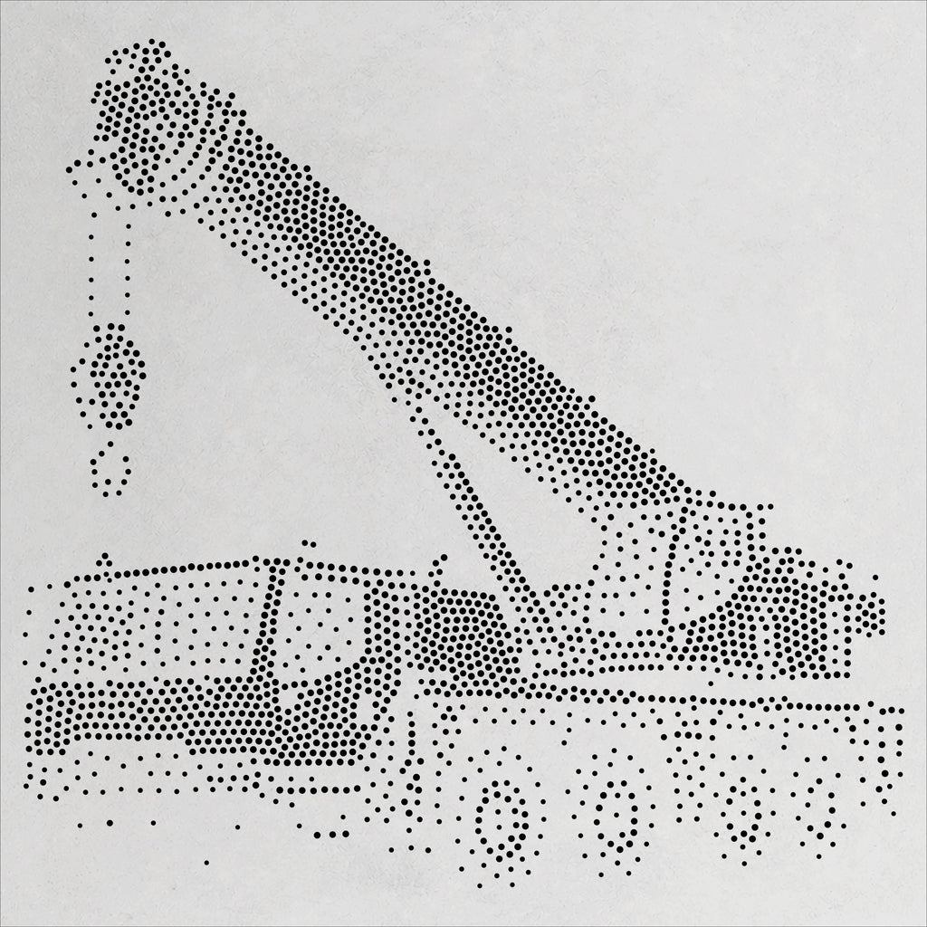 Mobile Crane Stencil | Realistic Mylar Stipple Wall Art, Crafts (Large - 300mm / 12" approx)