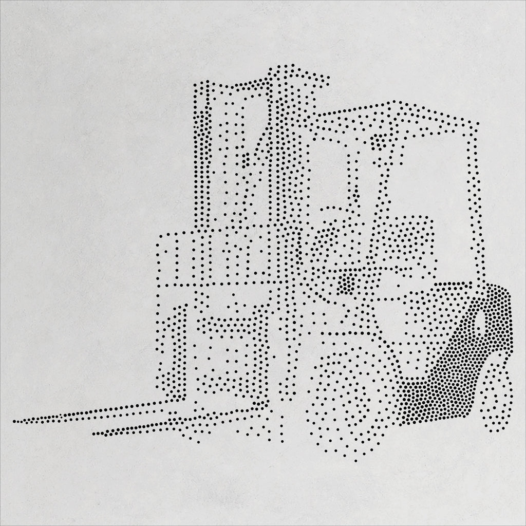 Forklift Truck Stencil | Realistic Mylar Stipple Wall Art, Crafts (Large - 300mm / 12" approx)