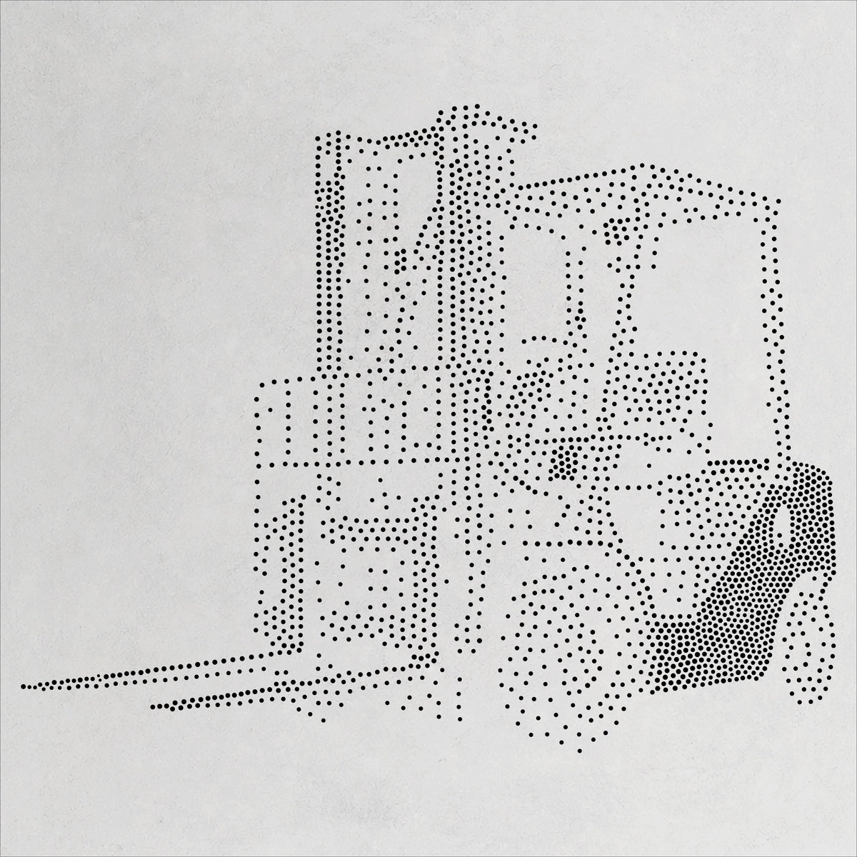 Forklift Truck Stencil | Realistic Mylar Stipple Wall Art, Crafts (Large - 300mm / 12" approx)