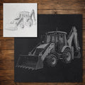 Backhoe Loader Stencil reusable Mylar stencil, 300 x 300 mm