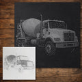 Cement Mixer Truck Stencil reusable Mylar stencil, 300 x 300 mm