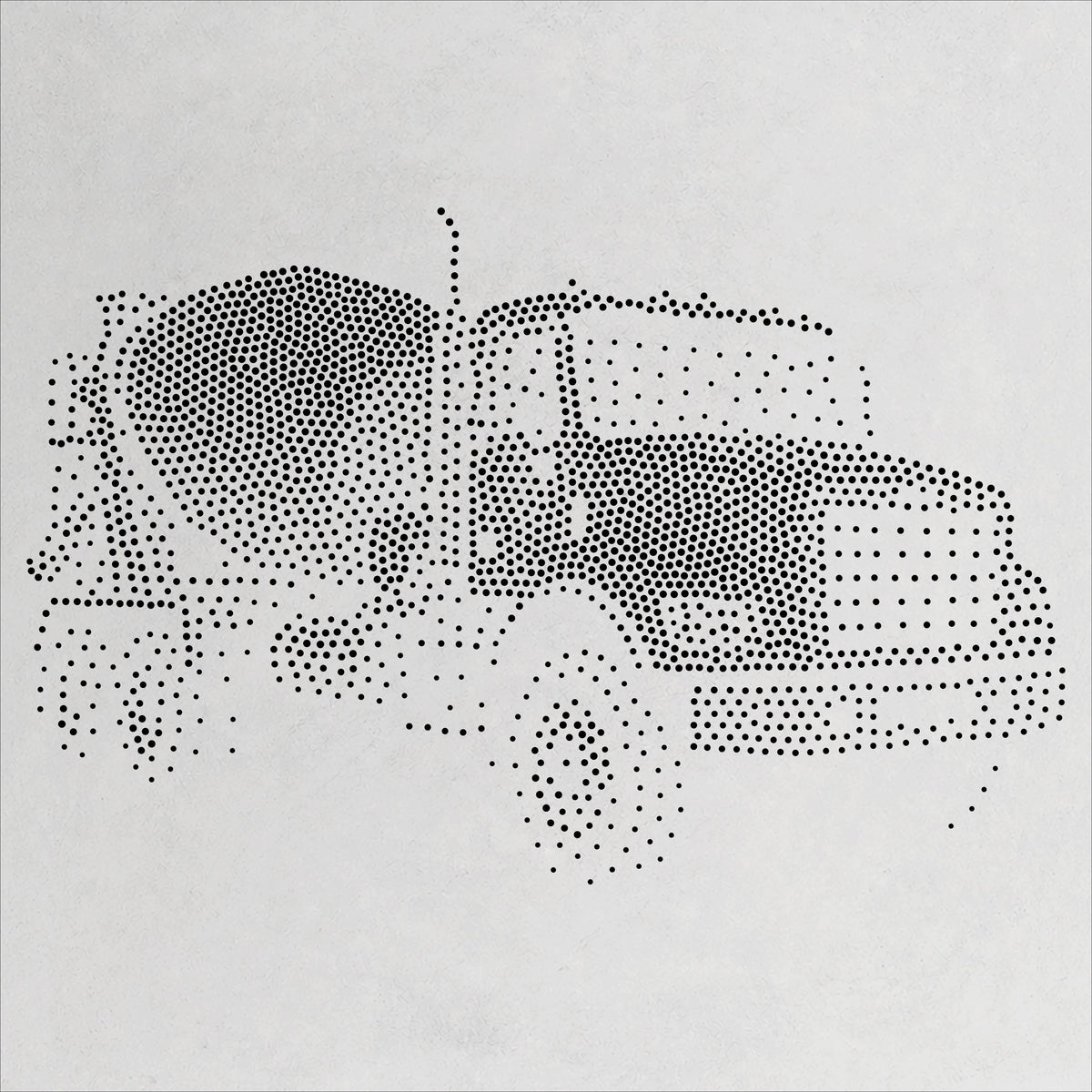 Cement Mixer Truck Stencil | Realistic Mylar Stipple Wall Art, Crafts (Large - 300mm / 12" approx)