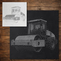 Road Roller Stencil reusable Mylar stencil, 300 x 300 mm