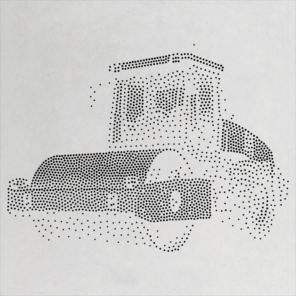Road Roller Stencil | Realistic Mylar Stipple Wall Art, Crafts (Large - 300mm / 12" approx)