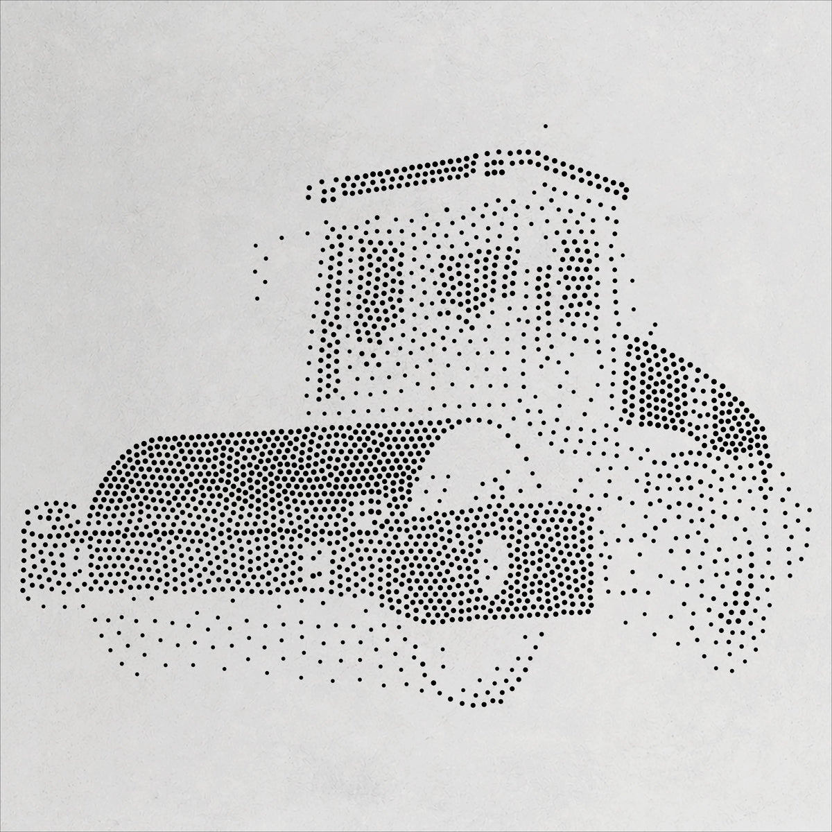 Road Roller Stencil | Realistic Mylar Stipple Wall Art, Crafts (Large - 300mm / 12" approx)