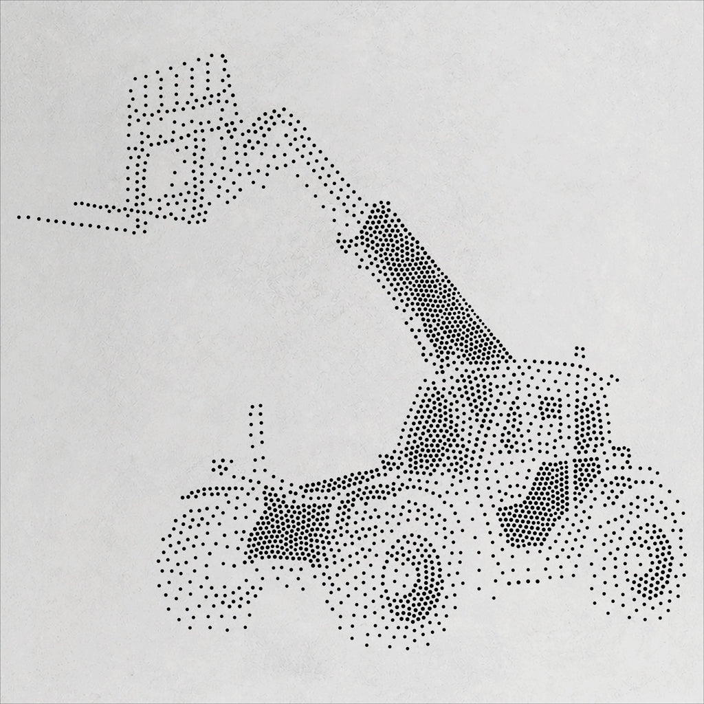 Telehandler Stencil | Realistic Mylar Stipple Wall Art, Crafts (Large - 300mm / 12" approx)