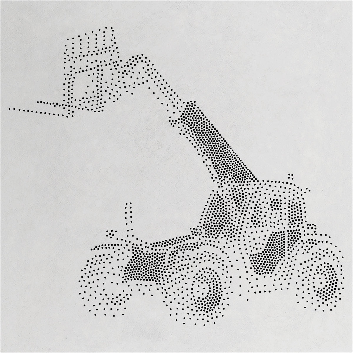 Telehandler Stencil | Realistic Mylar Stipple Wall Art, Crafts (Large - 300mm / 12" approx)
