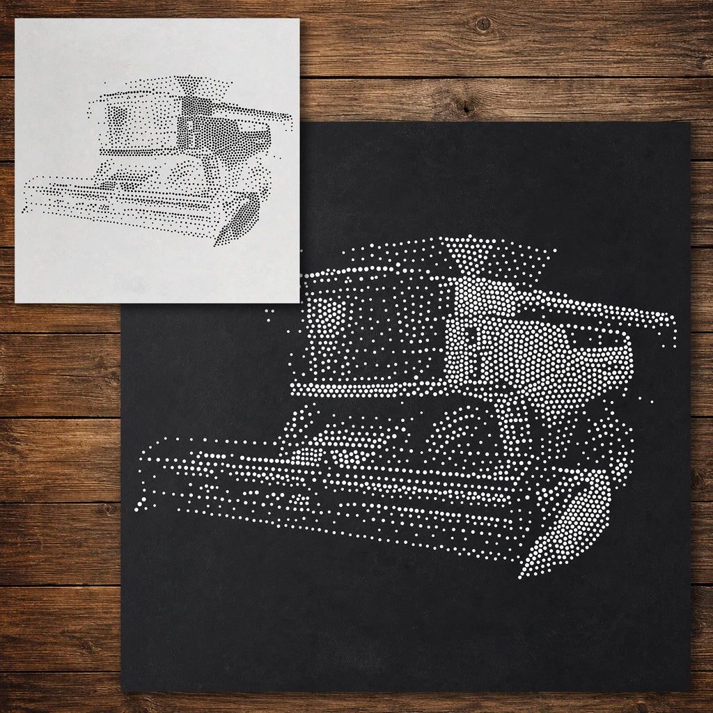 Combine Harvester Stencil reusable Mylar stencil, 300 x 300 mm
