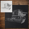 Combine Harvester Stencil reusable Mylar stencil, 300 x 300 mm