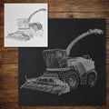 Forage Harvester Stencil reusable Mylar stencil, 300 x 300 mm