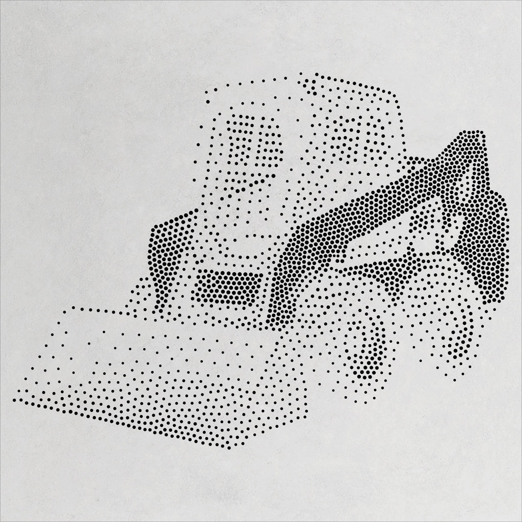 Skid Steer Loader Stencil | Realistic Mylar Stipple Wall Art, Crafts (Large - 300mm / 12" approx)
