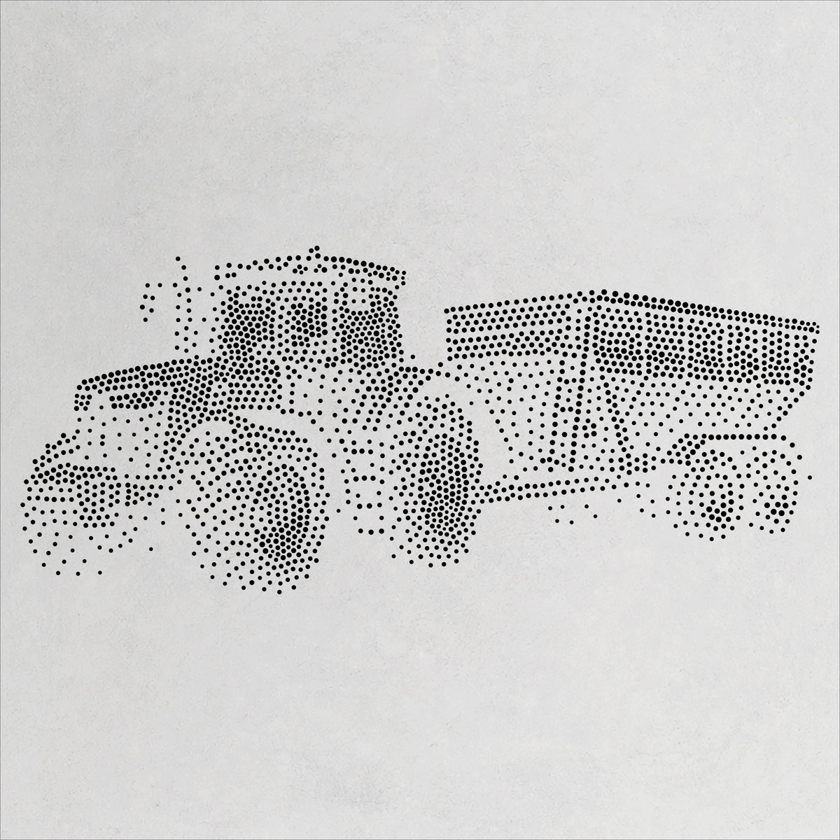 Tractor and Trailer Stencil | Realistic Mylar Stipple Wall Art, Crafts (Large - 300mm / 12" approx)