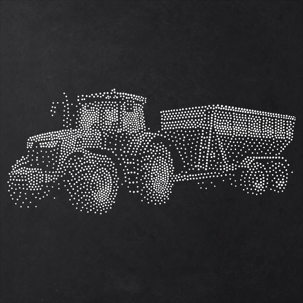 Tractor and Trailer Stencil | Realistic Mylar Stipple Wall Art, Crafts (Large - 300mm / 12" approx)